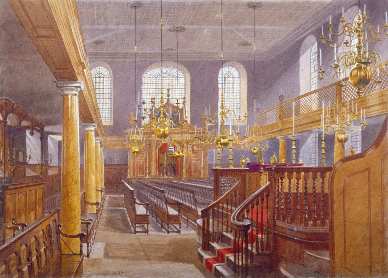Synagoga, Bevis Marks, City of London, 1884 od John Crowther