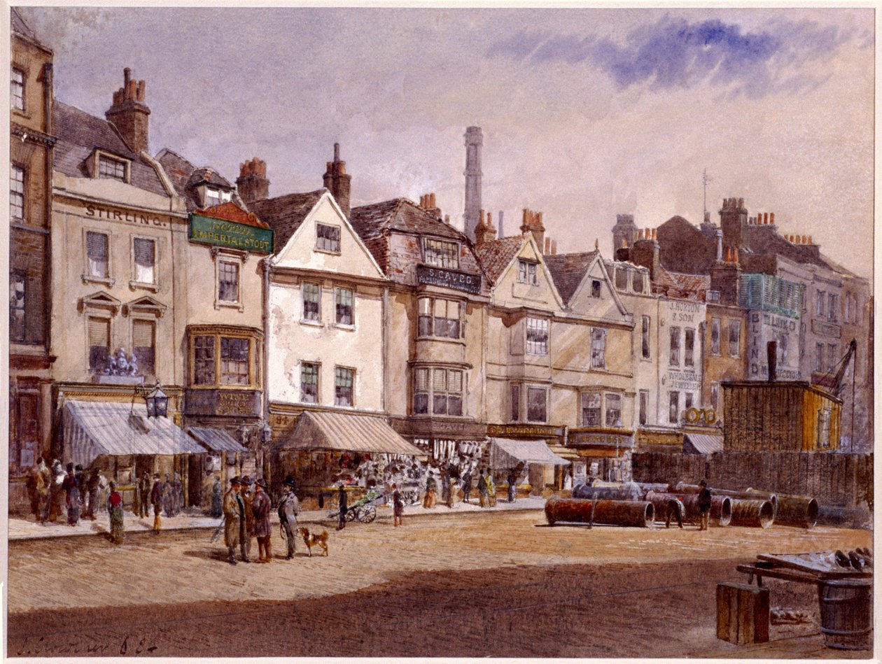 Whitechapel High Street, Stepney, Londýn, 1884 od John Crowther