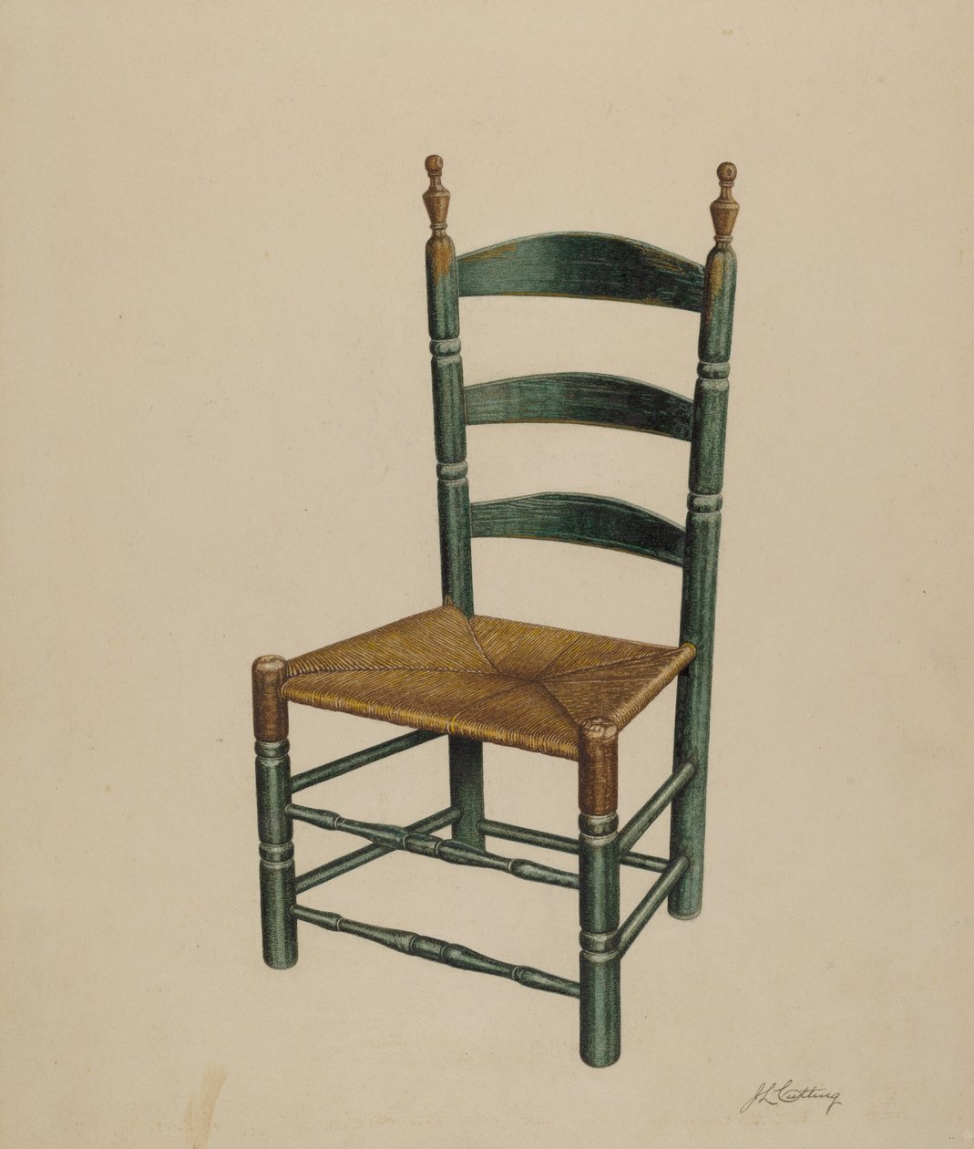 Žebříková zadní židle, c. 1939. od John Cutting