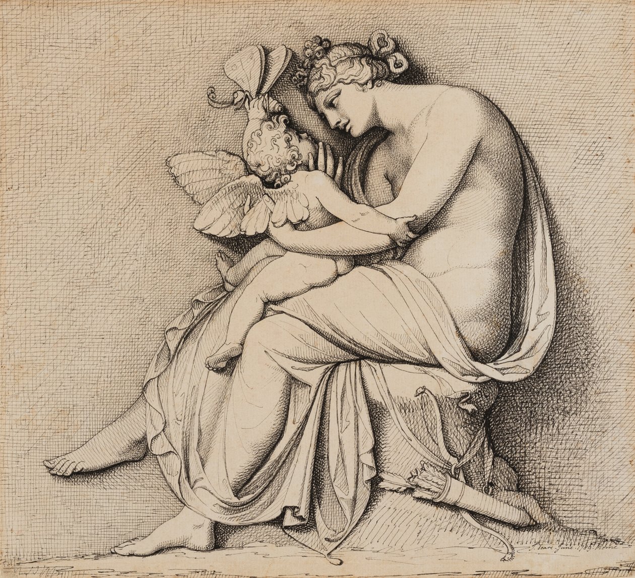 Venuše a Amor od John Deare