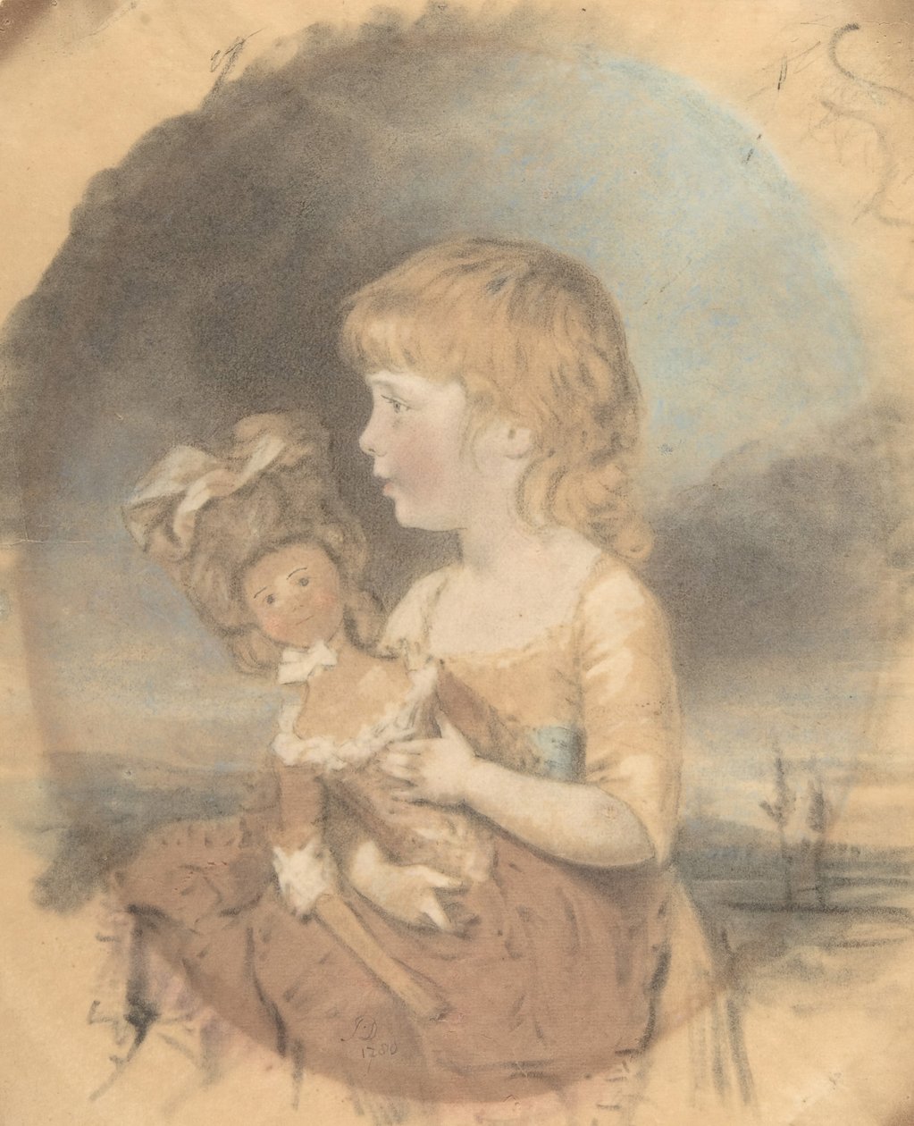 Dítě drží panenku, 1780. od John Downman