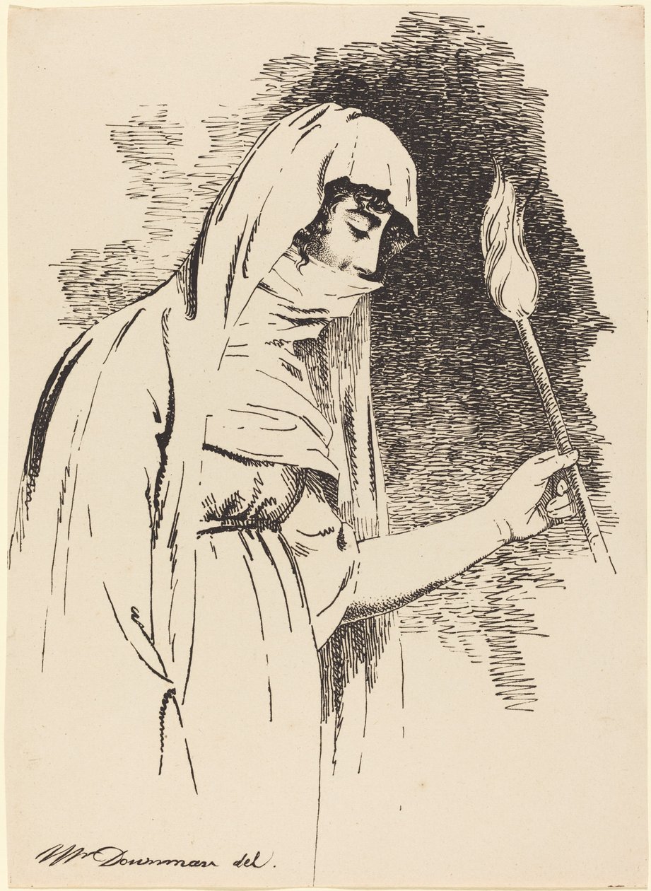 Orientální žena, držící pochodeň od John Downman