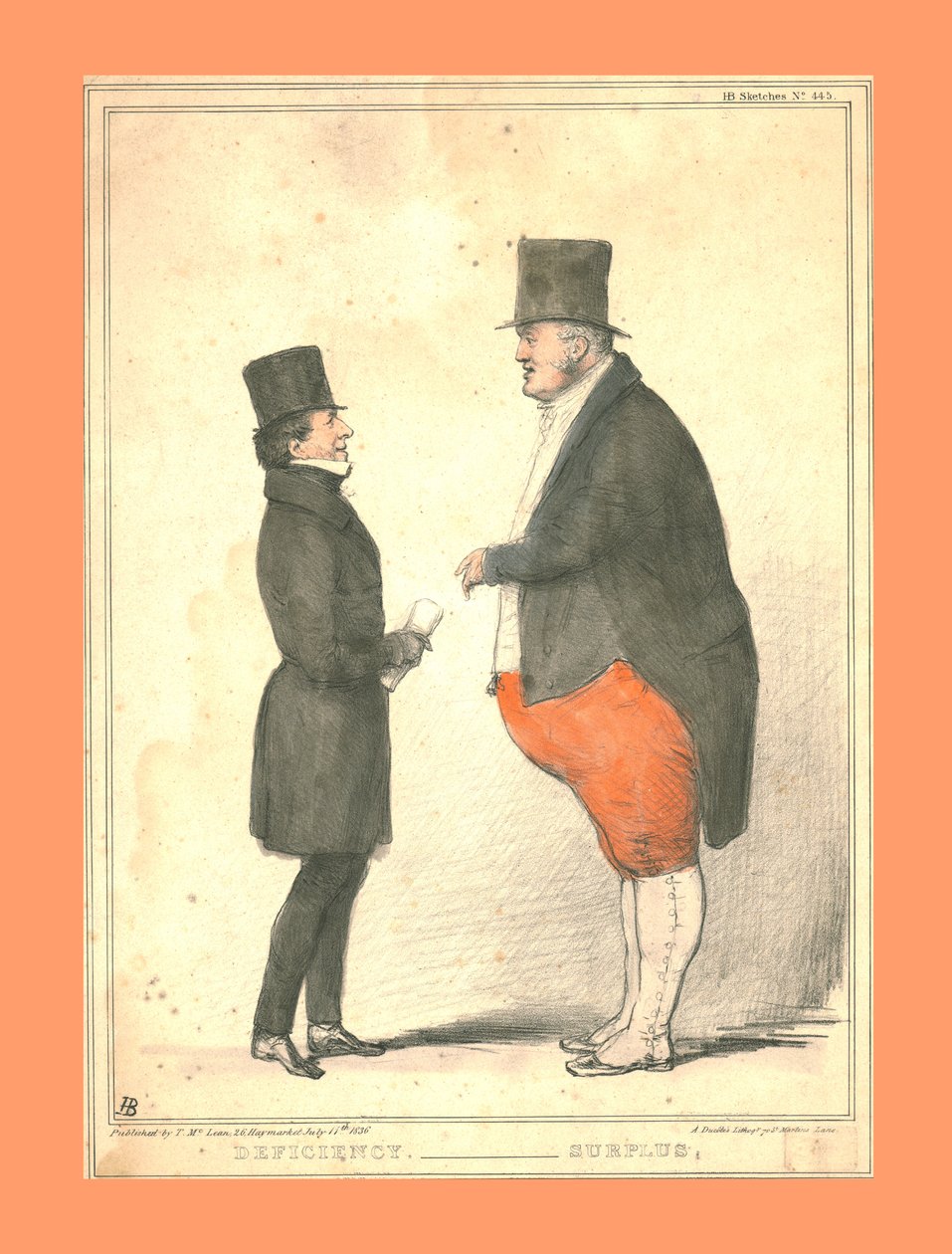 Nedostatek. - Přebytek., 1836. od John Doyle