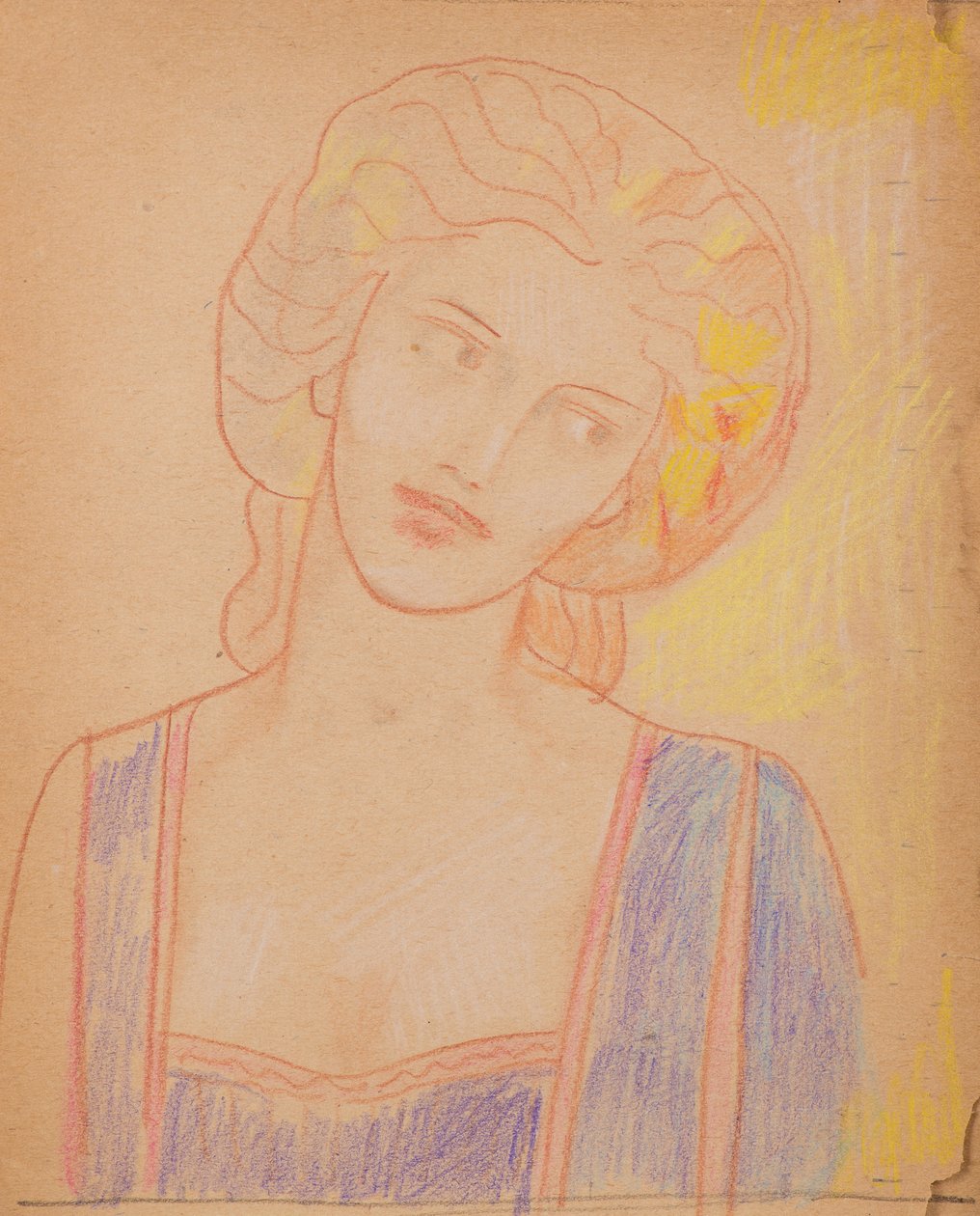 Bez názvu [středověká ženská postava] (tužka) od John Duncan