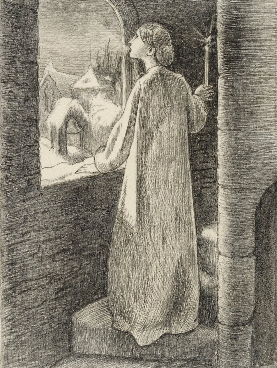Svatá Agnes Eve, c1857 od John Everett Millais