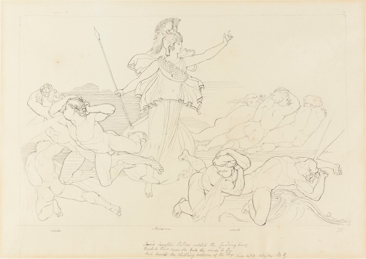 Athéna a větry od John Flaxman