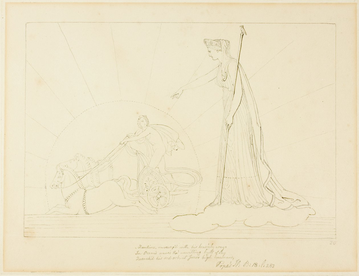 Juno přichází k západu Slunce od John Flaxman