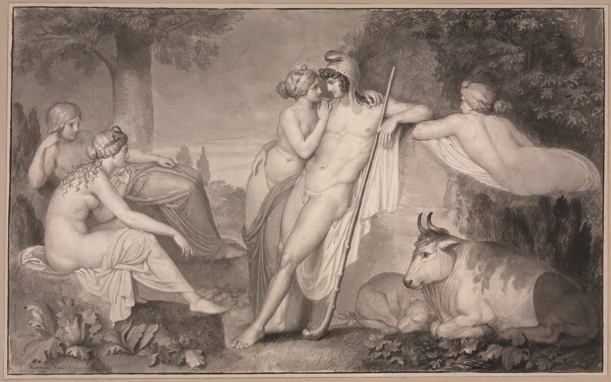 Paříž a Oenone od John Flaxman