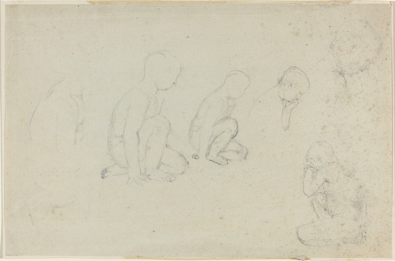Studie klečícího chlapce od John Flaxman