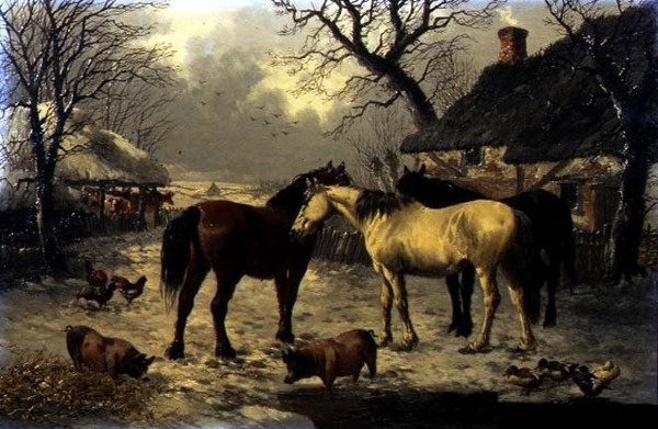 Scéna ze zimního dvora od John Frederick Herring Jnr