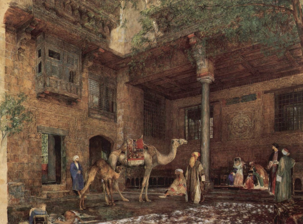 Nádvoří malířského domu, Káhira od John Frederick Lewis