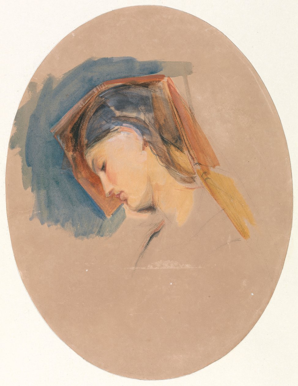 Hlava mladé ženy od John Frederick Lewis