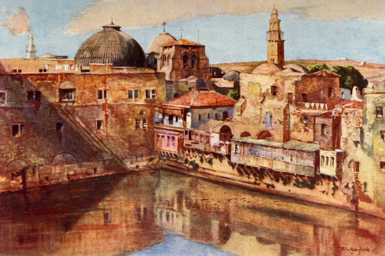 Jeruzalém.- The Pool of Chizkiah, 1902. od John Fulleylove