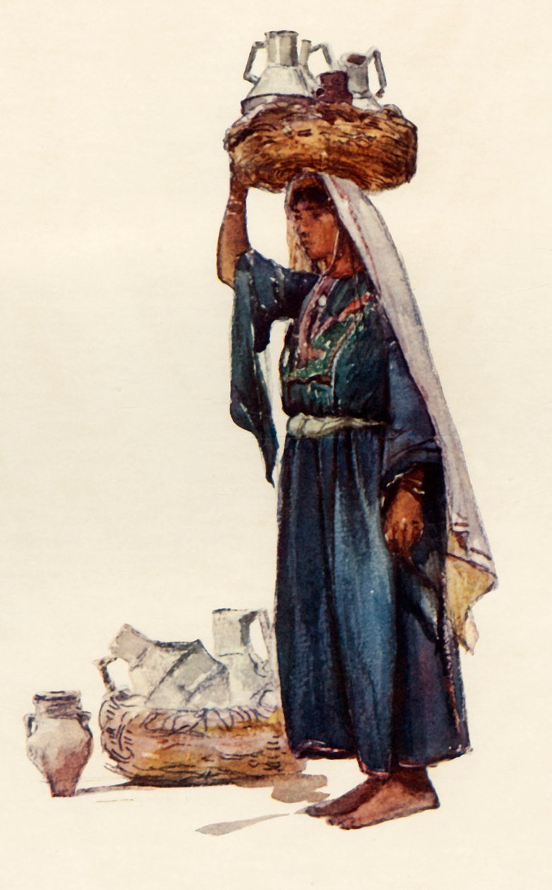 Syrský rolník s nádobami na mléko, 1902. od John Fulleylove