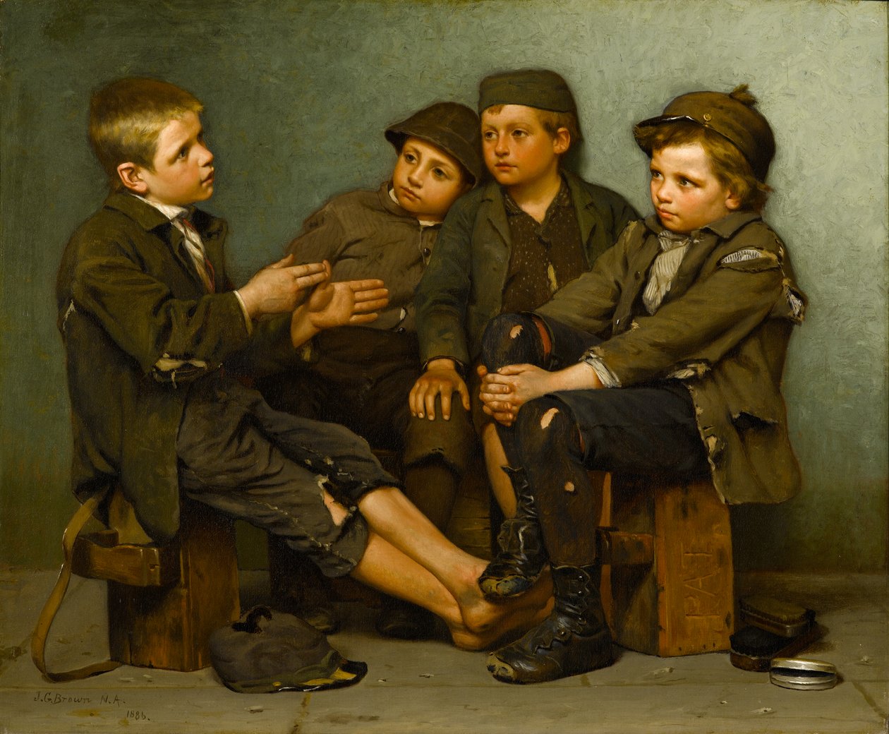 Těžký příběh, 1886 od John George Brown