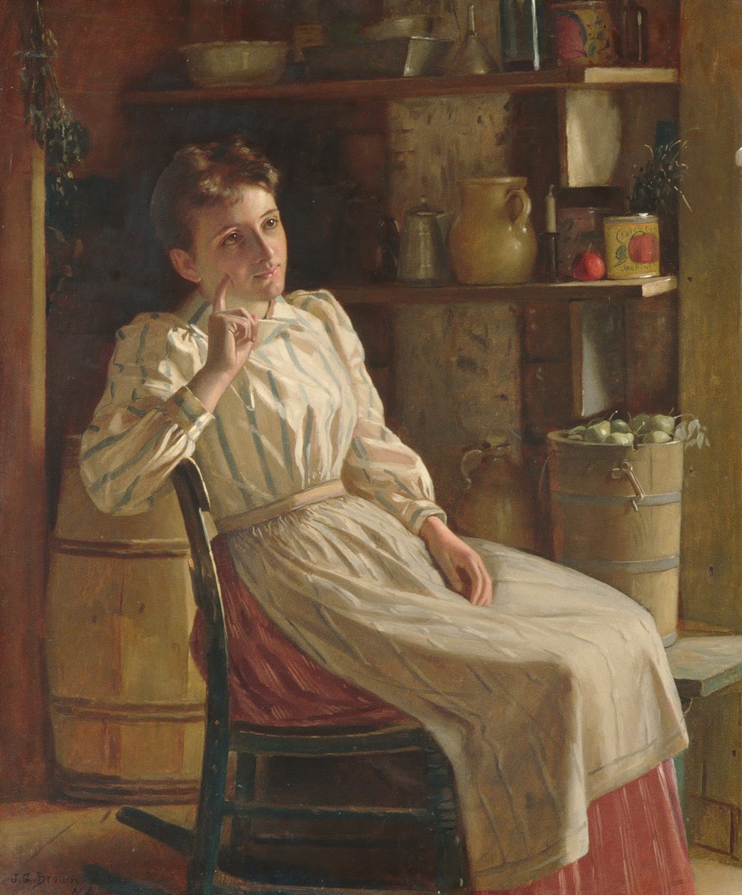 Meditace, ca. 1900-1910. od John George Brown