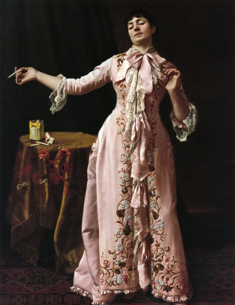Žena kouří, 1895 od John George Brown