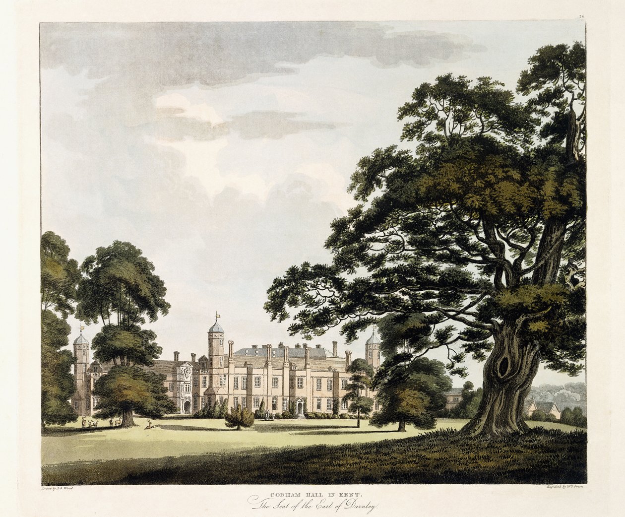 Cobham Hall v Kentu, 1800 od John George Wood