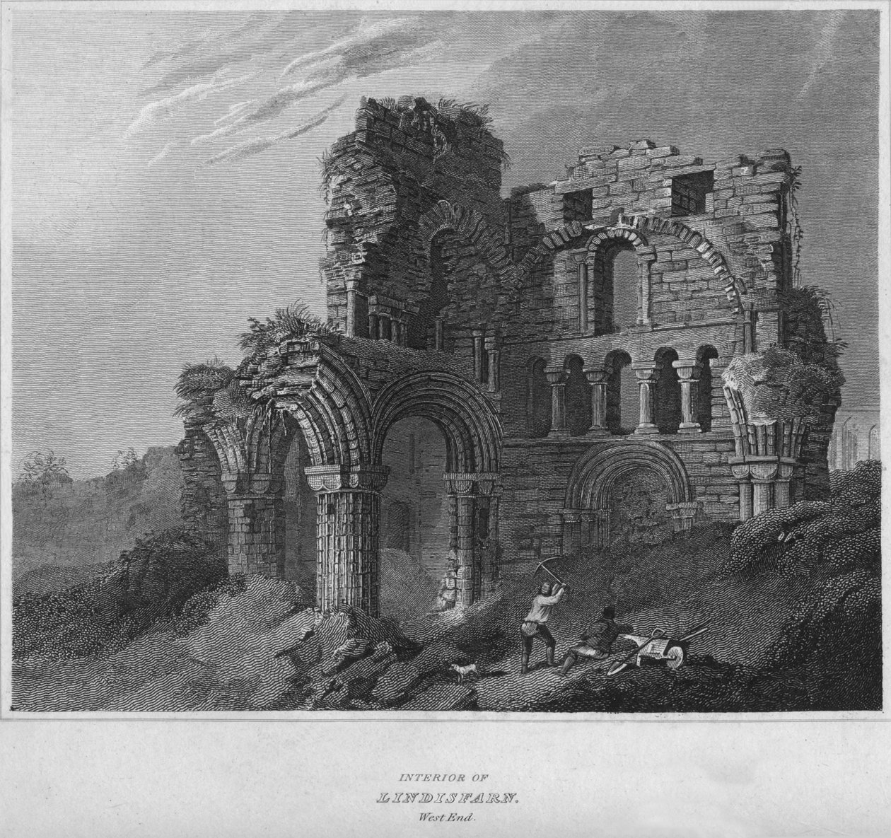 Interiér Lindisfarn. West End, 1814 od John Greig