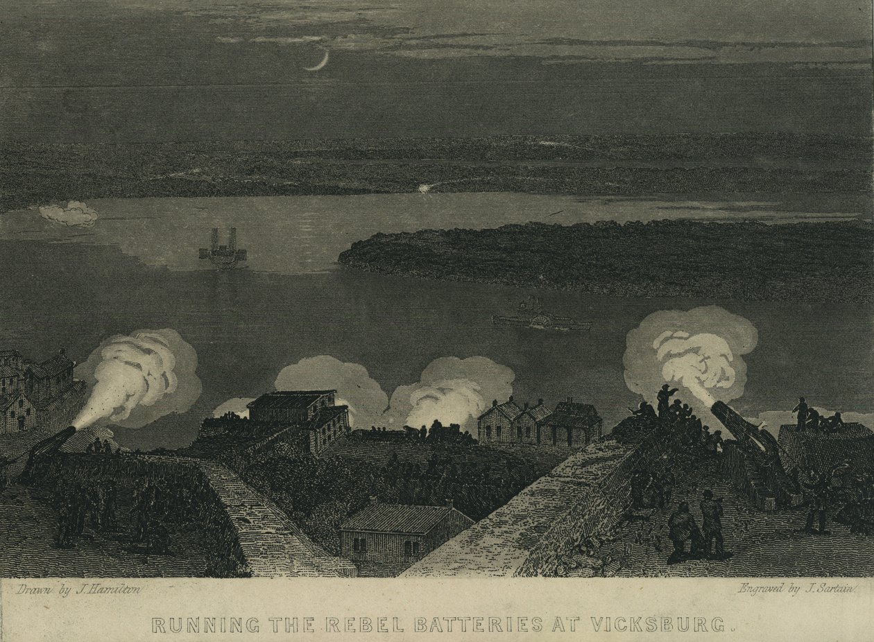 Running the Rebel Batteries at Vicksburg, c.1863 od John Hamilton