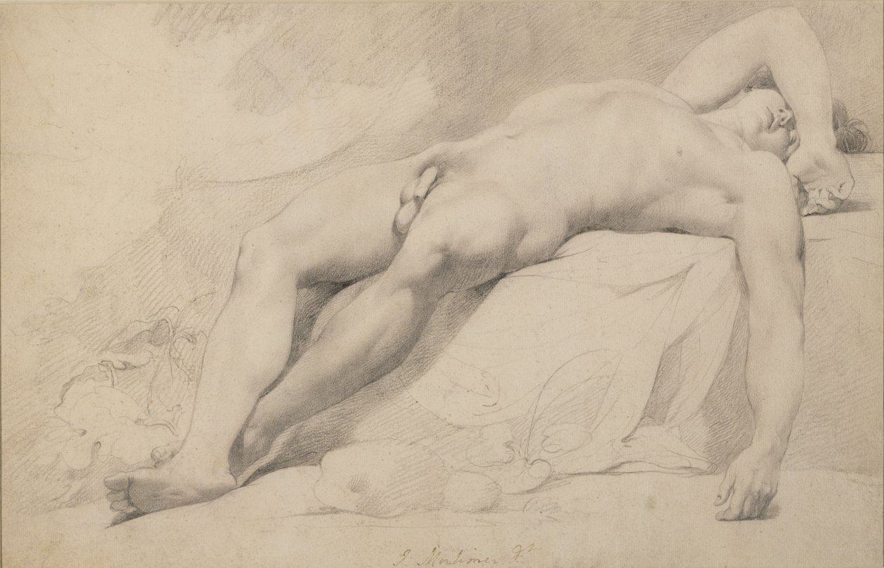 Akademie (grafit na papíře) od John Hamilton Mortimer