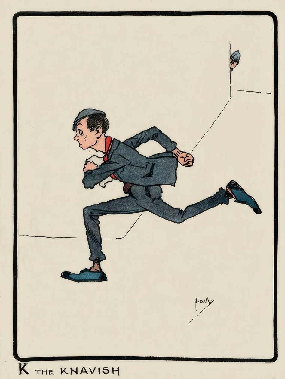 K the Knavish / J. Hassall / kresba, 1903 od John Hassall