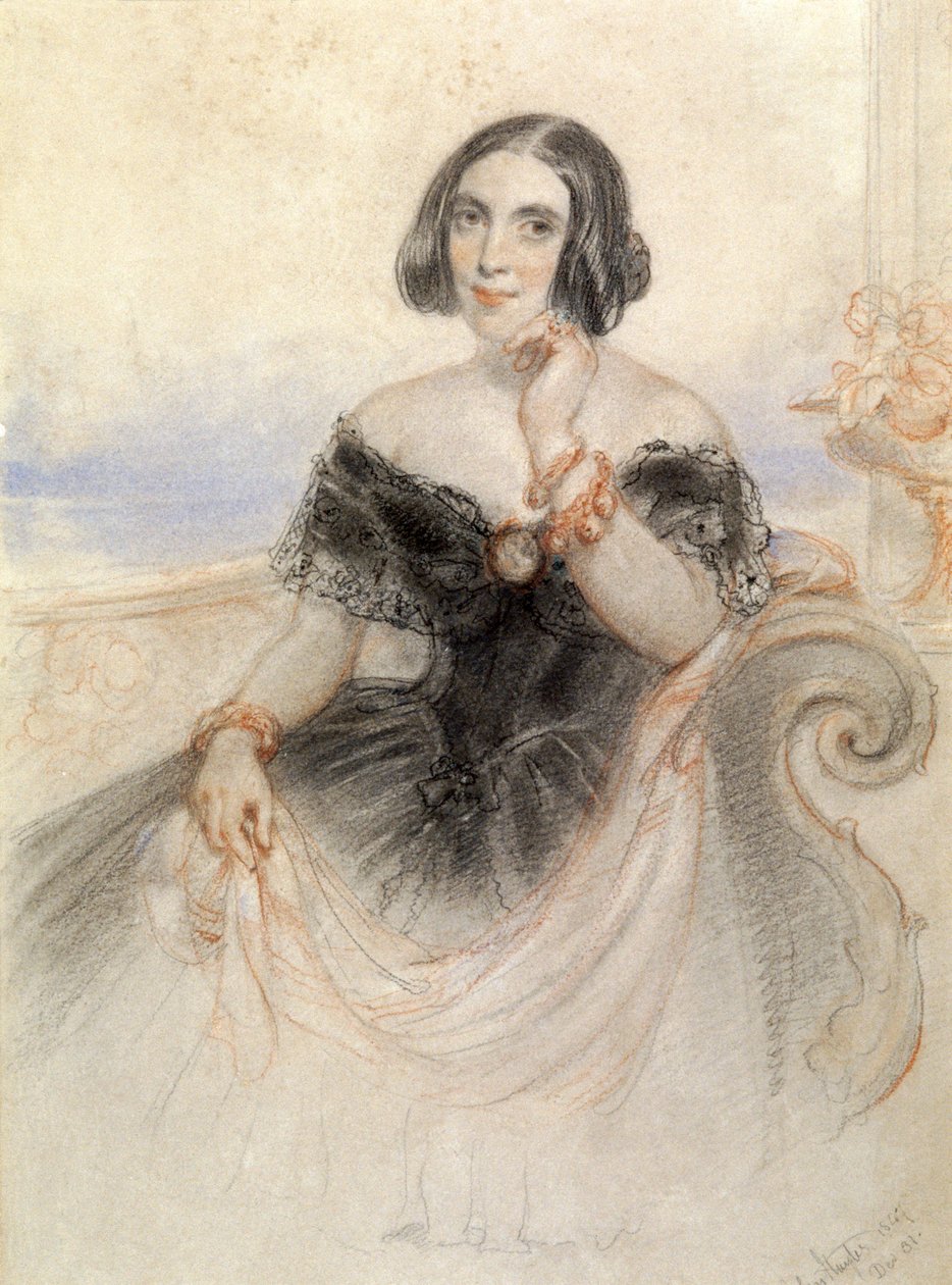 Dáma v černých šatech, 1847 od John Hayter