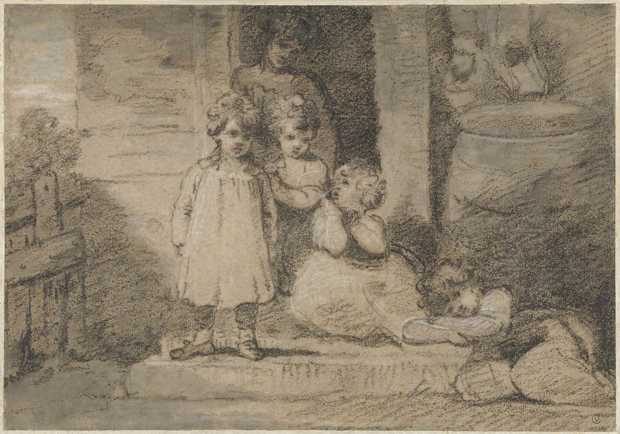 Čtyři děti a starší dívka od John Hoppner