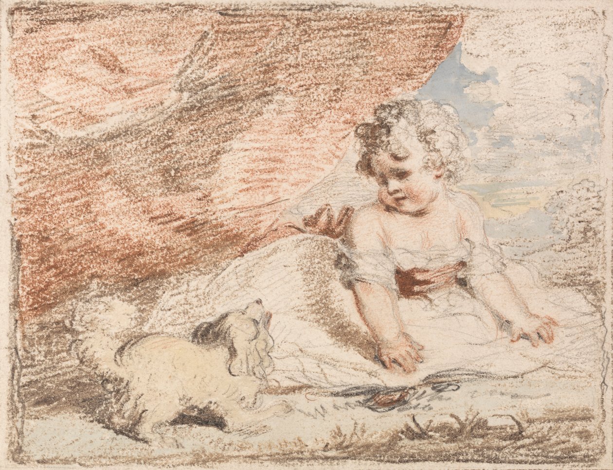 Malé dítě s klínovým psem od John Hoppner