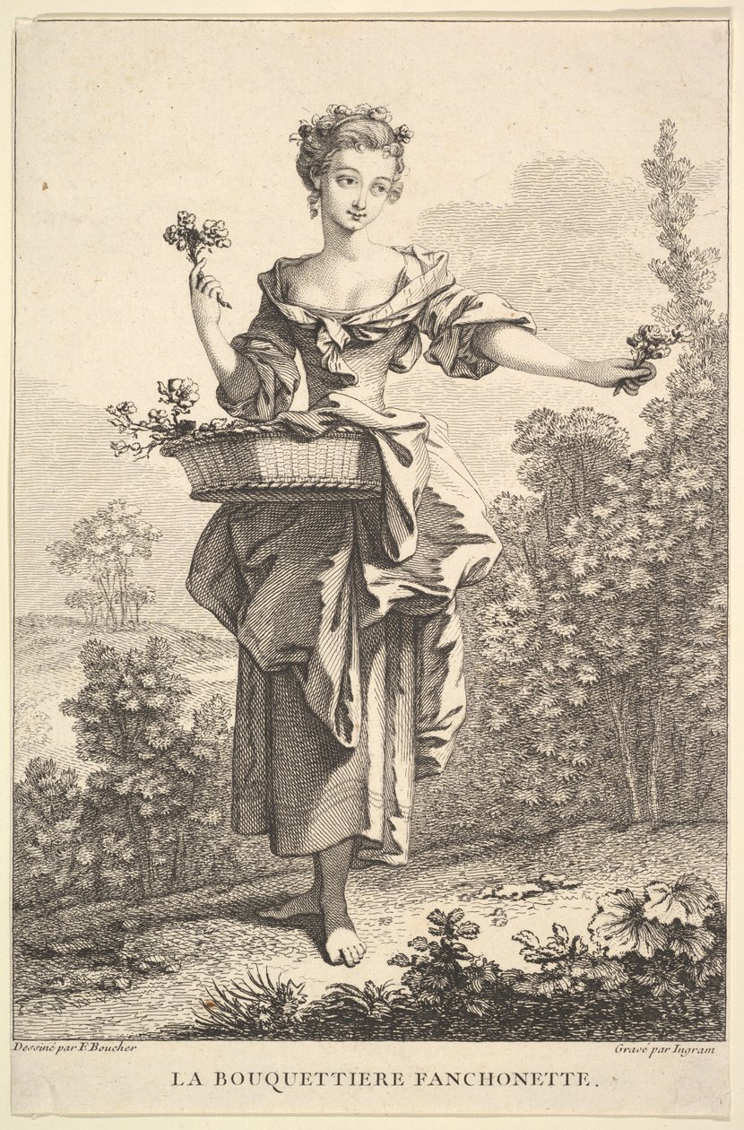 Květinová dívka Fanchonette, 1741-63. od John Ingram