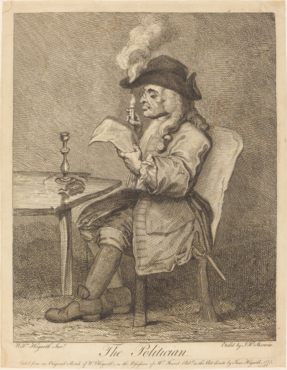 Politik od John Keyse Sherwin after William Hogarth