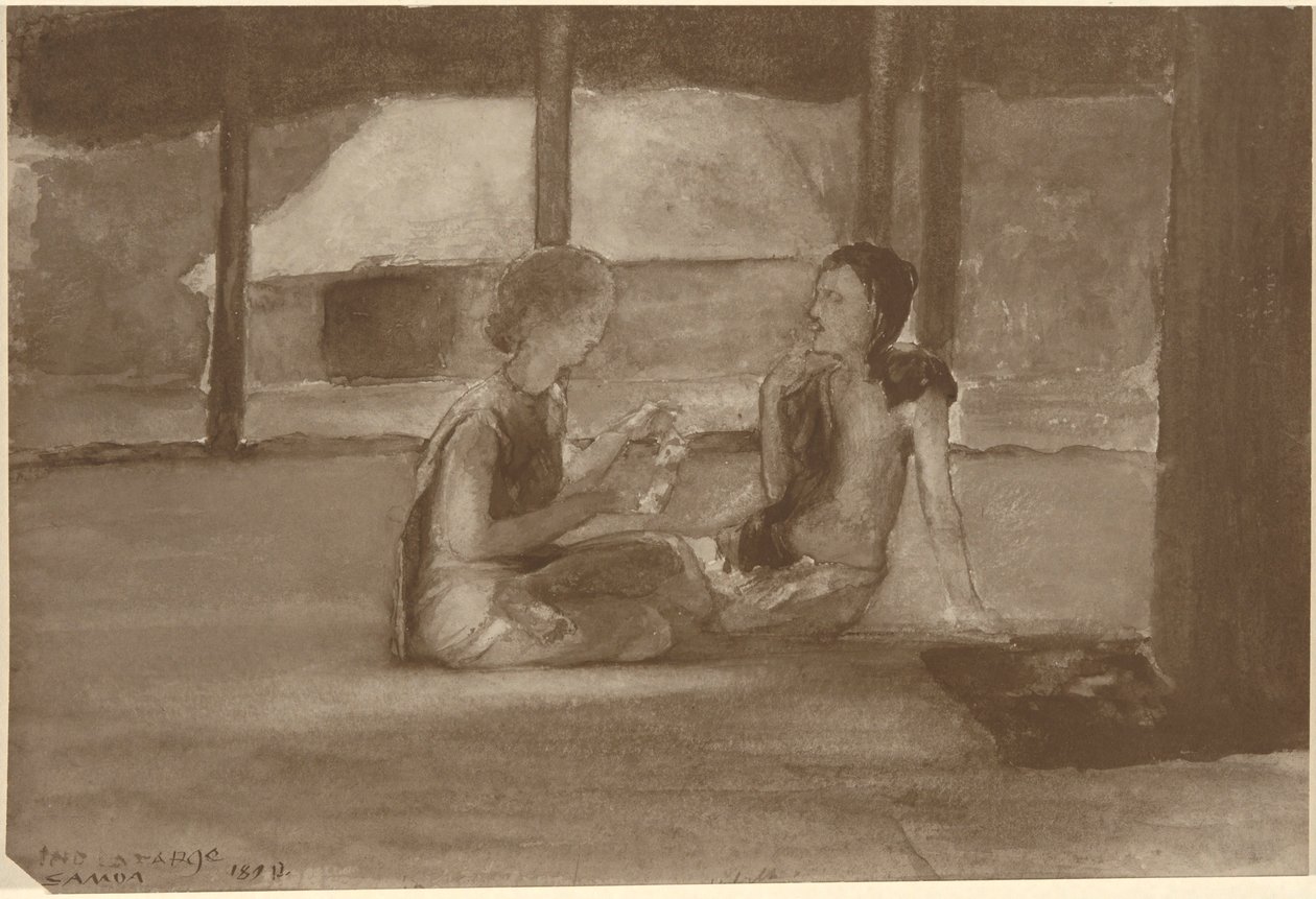 Dívky v Samoan Hut od John La Farge