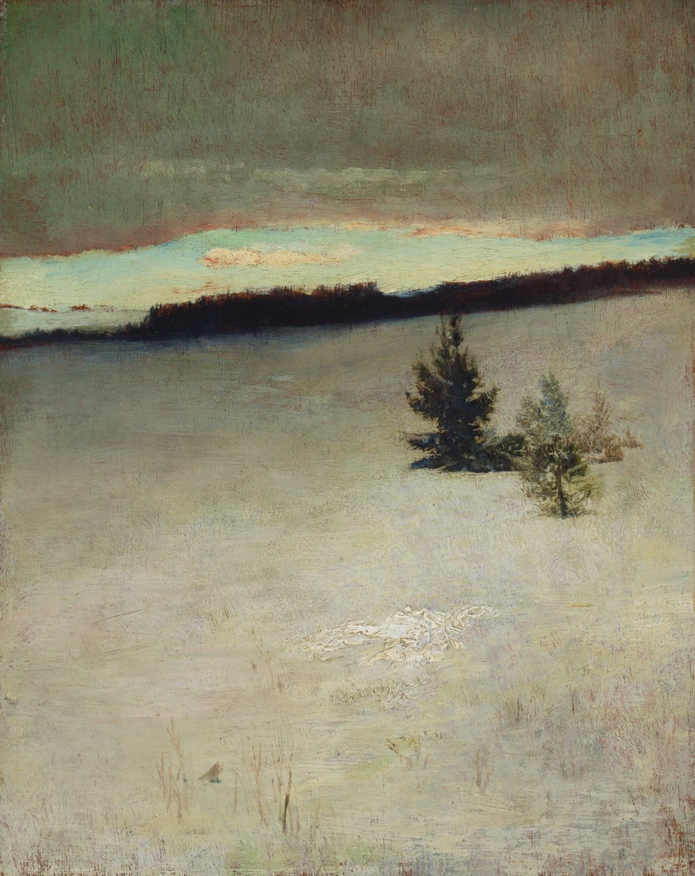 Sněhové pole, ráno, Roxbury od John La Farge