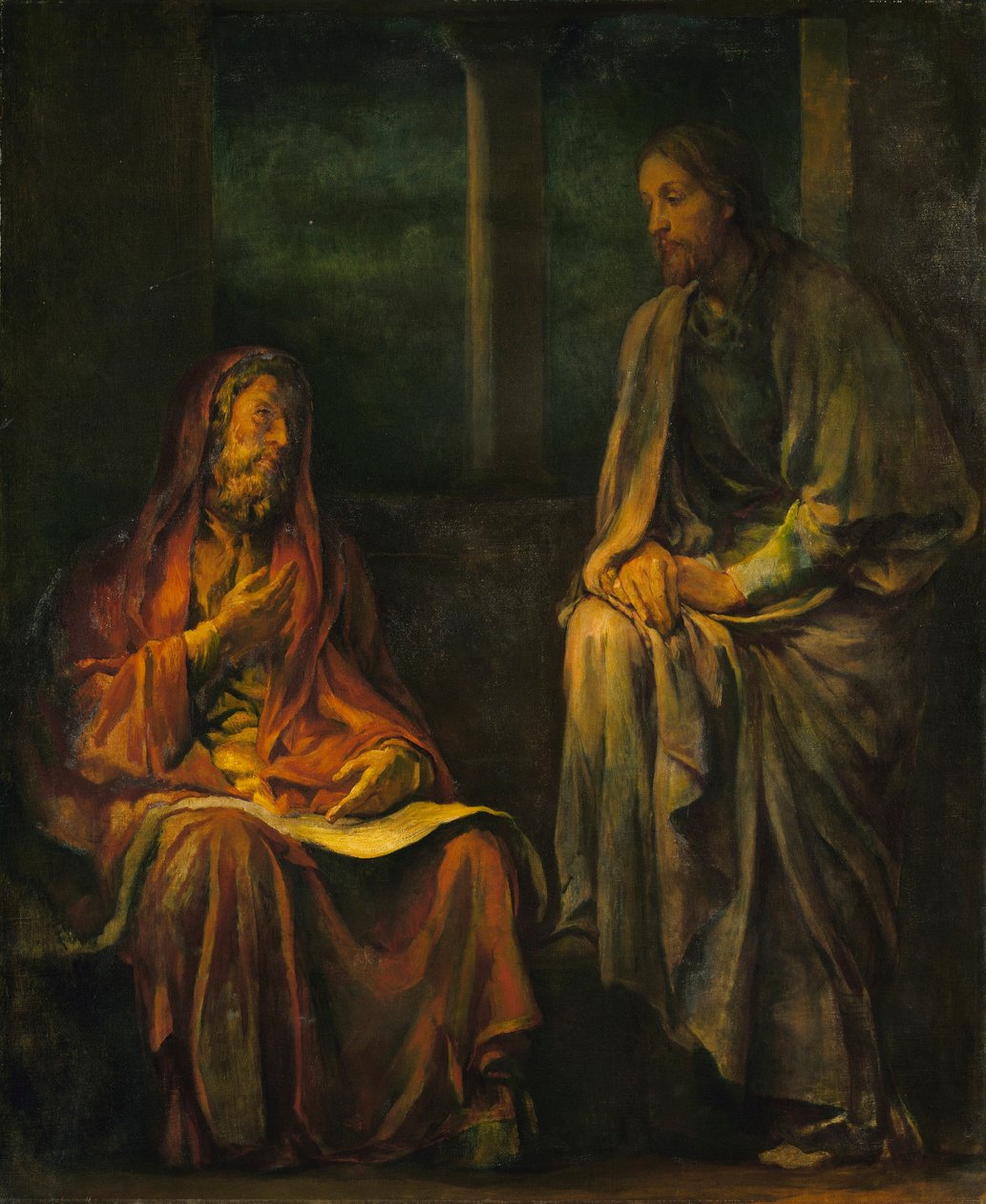 Návštěva Nikodéma u Krista od John La Farge