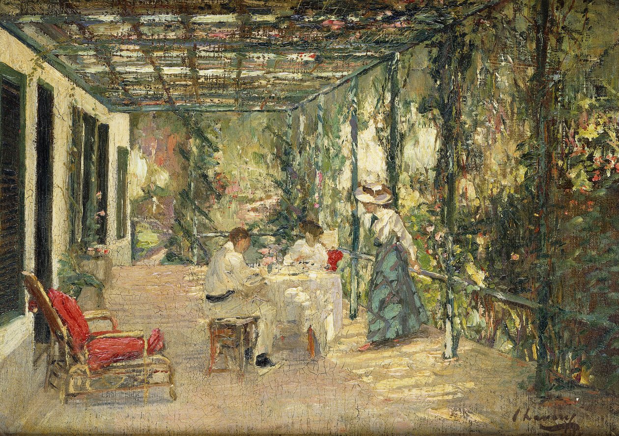 Snídaně na terase od John Lavery