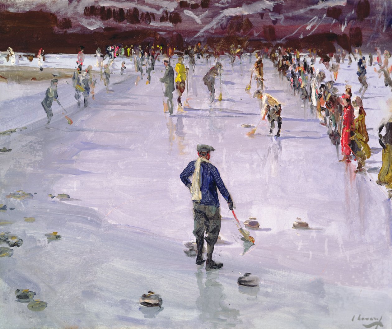 Curling ve Wengenu (olej na plátně) od John Lavery