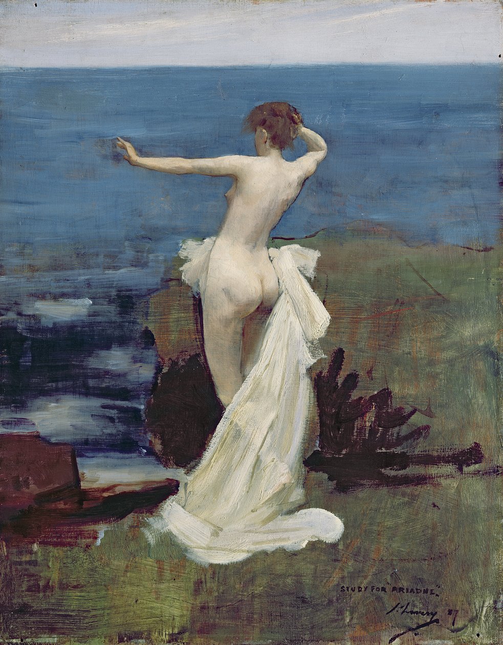 Studie pro Ariadnu, 1907 od John Lavery