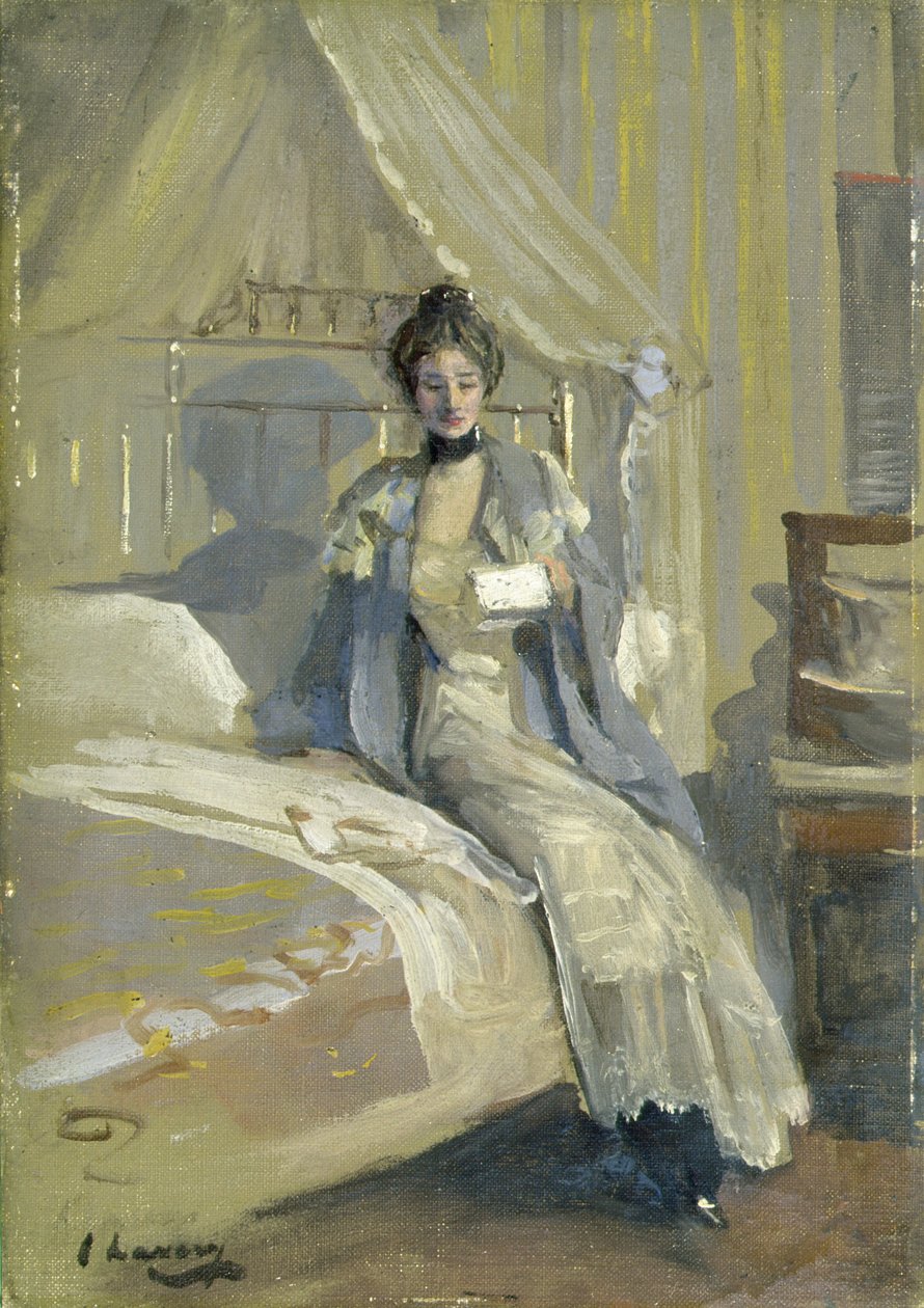 Dopis (olej na žíhané desce) od John Lavery