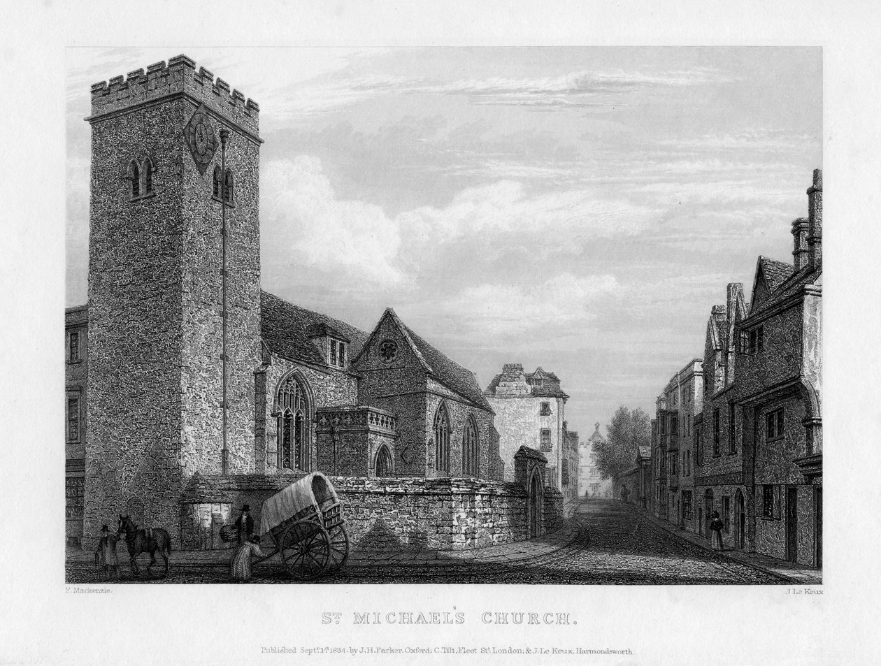 Kostel St Michaels, Oxford, 1834. od John Le Keux