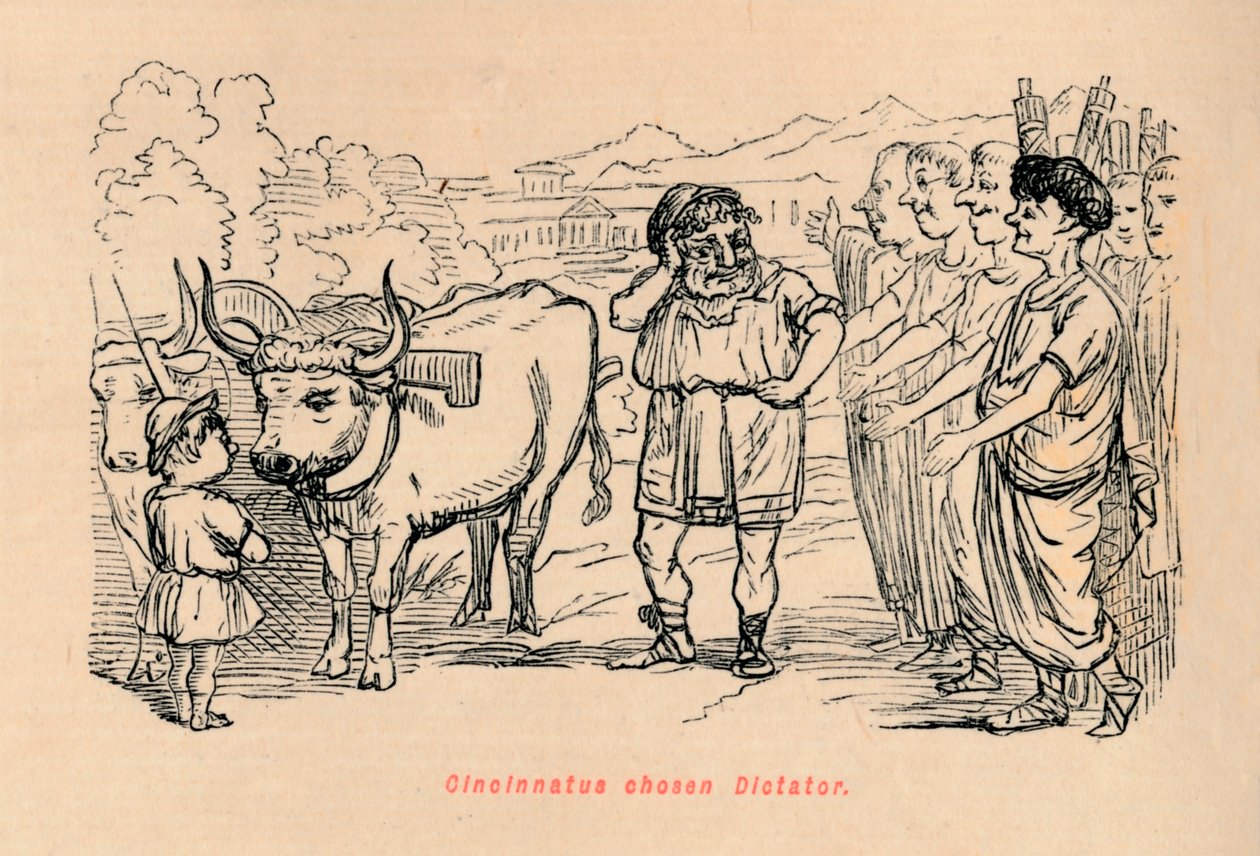 Cincinnatus zvolen diktátorem, 1852 od John Leech