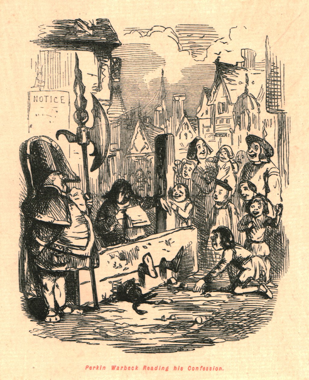 Perkin Warbeck Reading his Confession, 1897. od John Leech