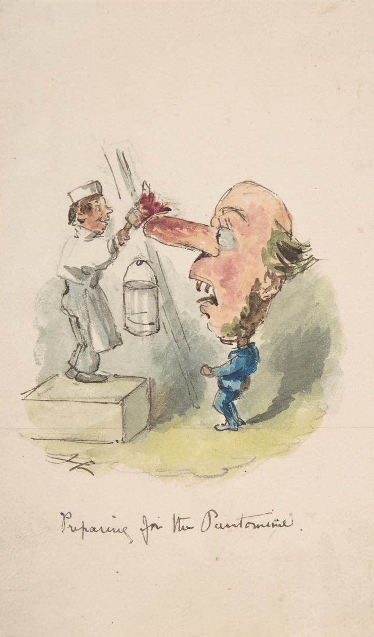 Příprava na pantomimu, 1836-64. od John Leech