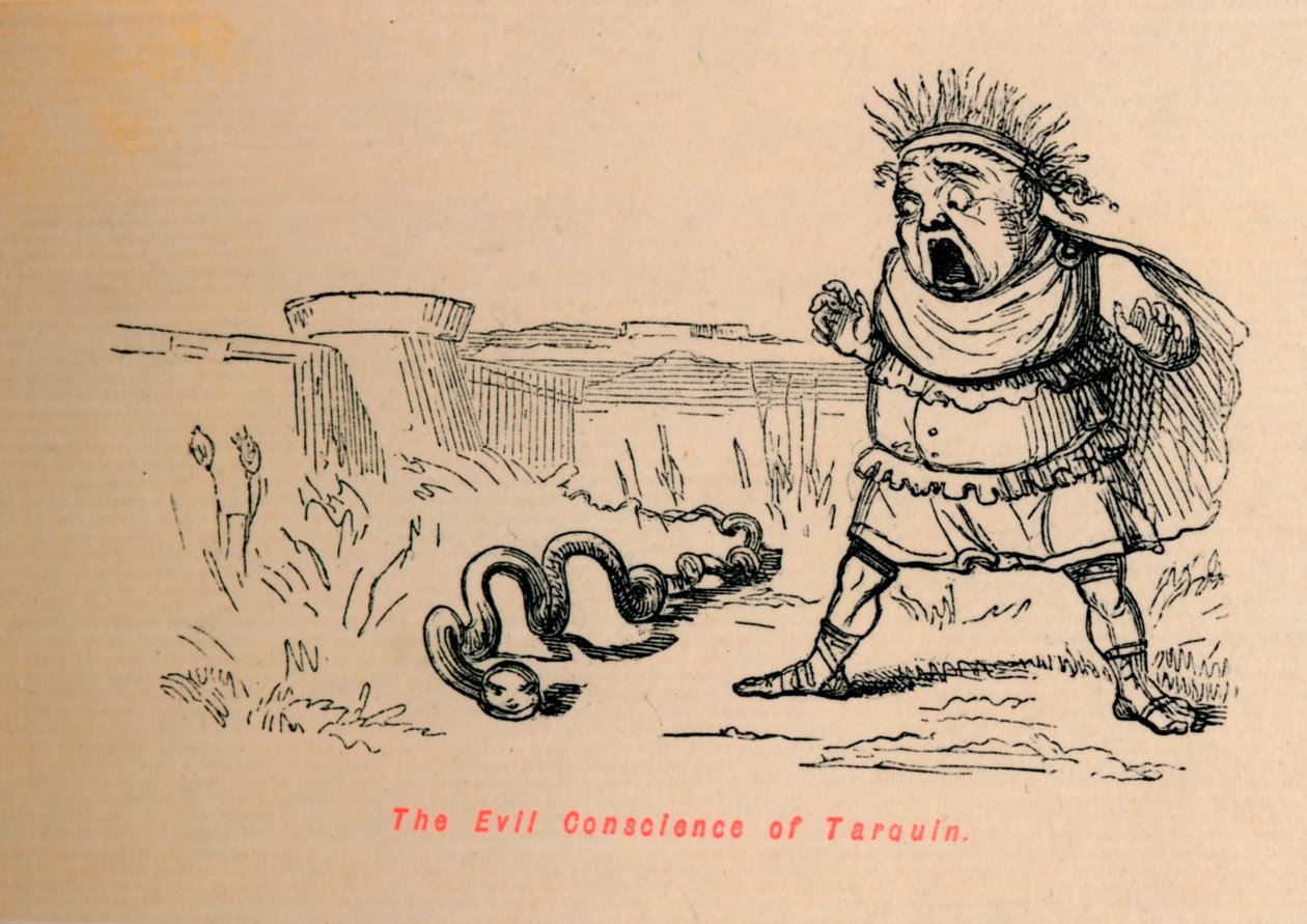 The Evil Conscience of Tarquin, 1852 od John Leech