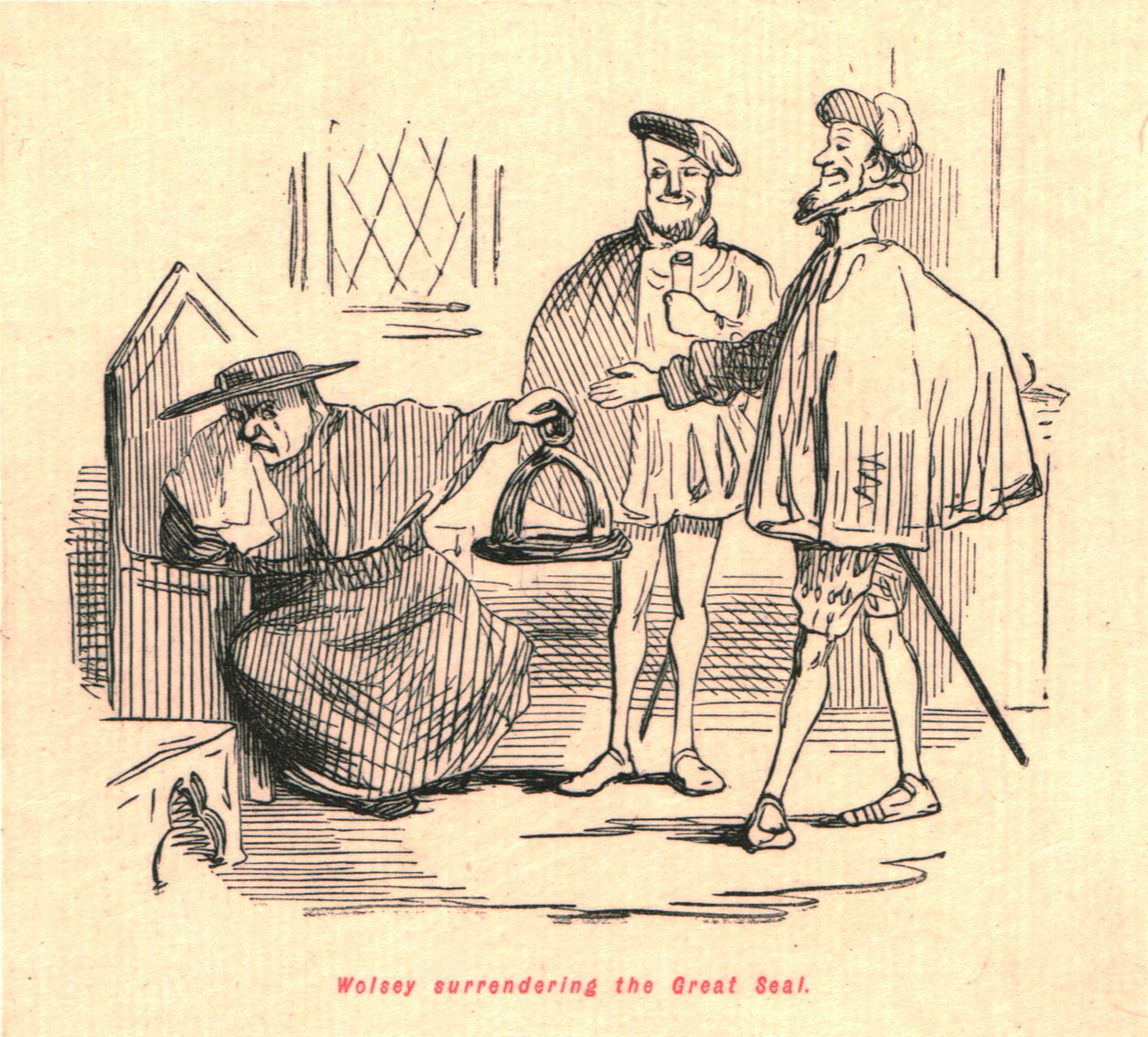 Wolsey se vzdává Velké pečeti, 1897. od John Leech