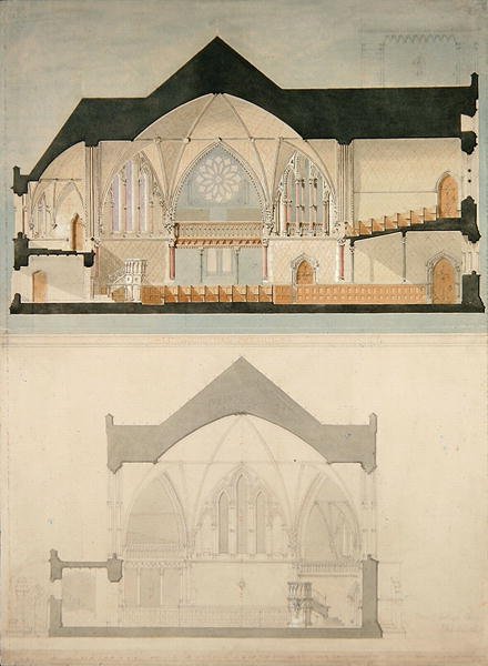 Side Elevation of Trinity College Church, Edinburgh od John Lessels