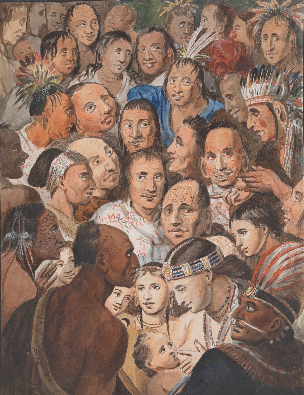 Obraz indických tváří, 1811-ca. 1813. od John Lewis Krimmel