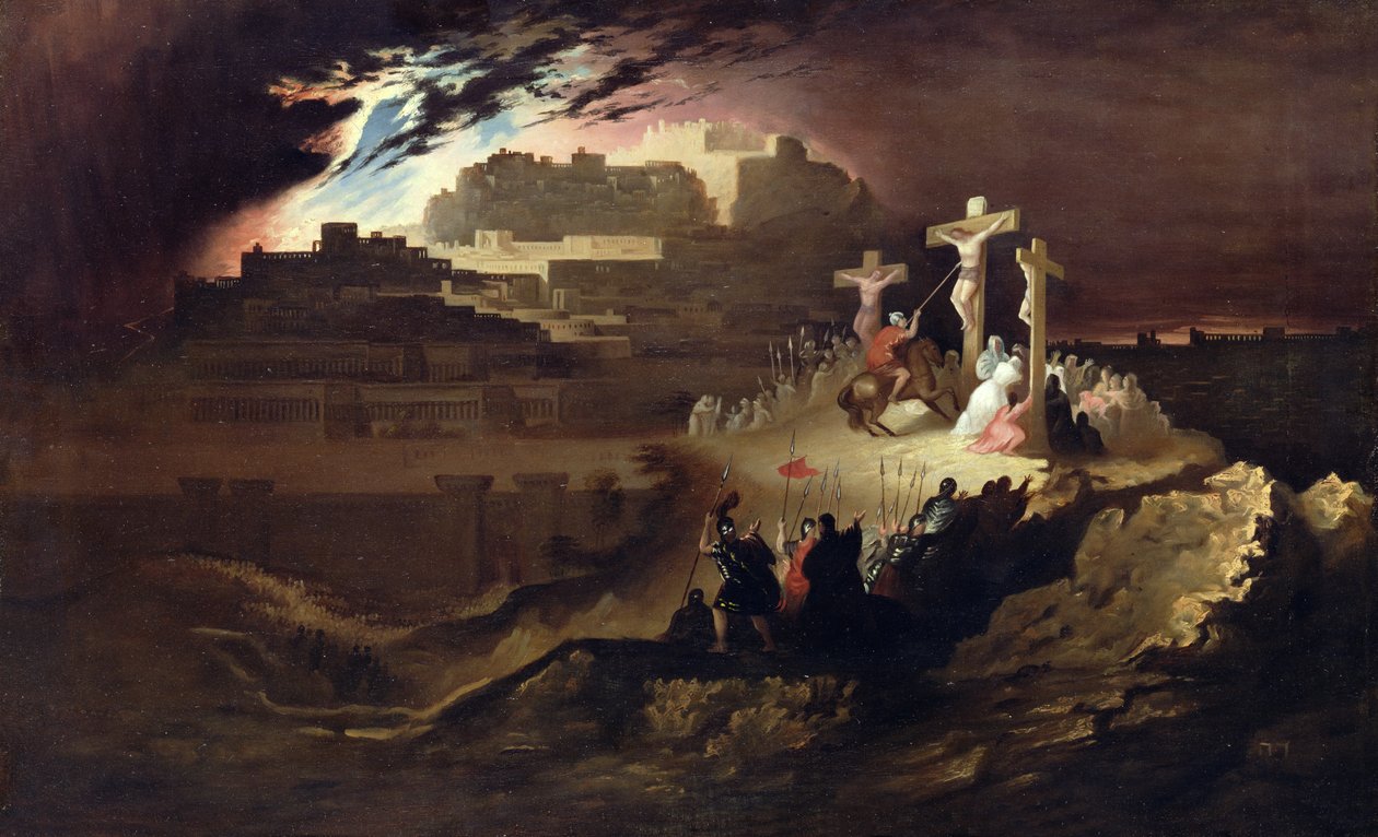 Kalvárie, kolem 1830-40 (olej na plátně) od John Martin