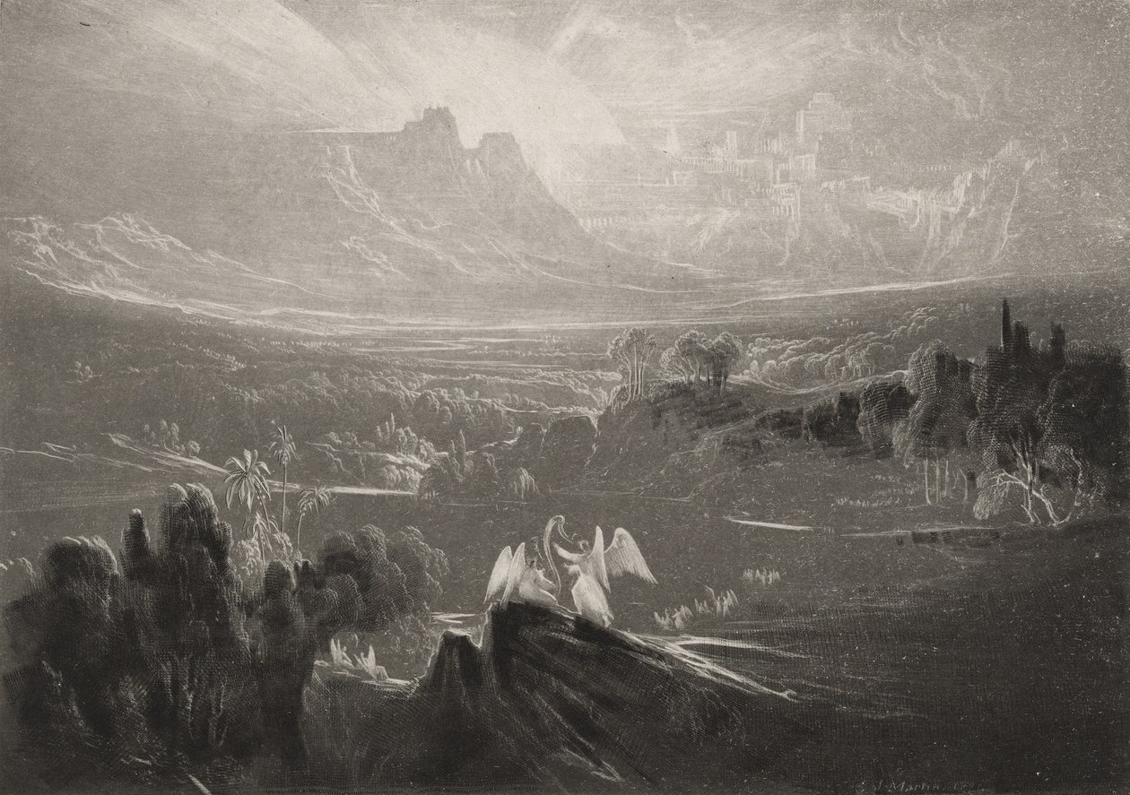 Heaven-the Rivers of Bliss ..., kolem 1827 (mezzotinta) od John Martin