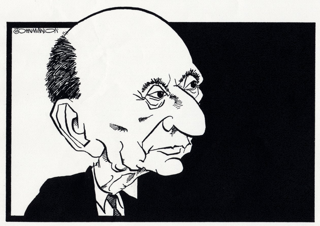 Arnold Schoenberg, karikatura od John Minnion