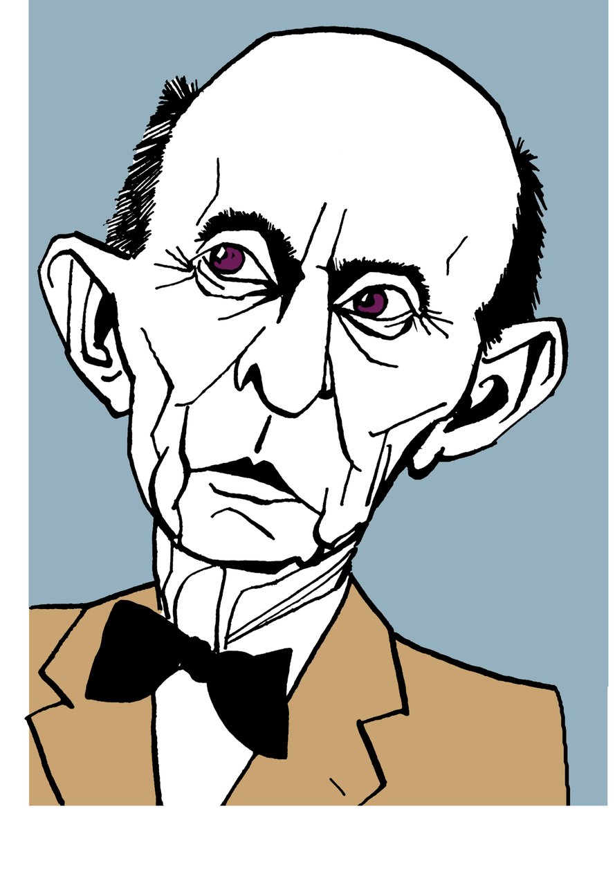 Arnold Schoenberg, karikatura od John Minnion
